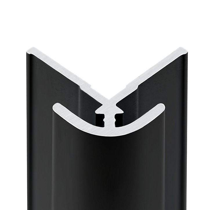 Profilé d'angle extérieur pour panneaux muraux Schulte DécoDesign noir