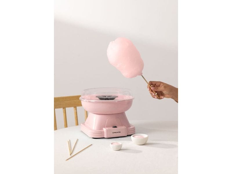 Create Zuckerwattemaschine Pastelrosa Zuckerwattemaschine im Retro-Design
