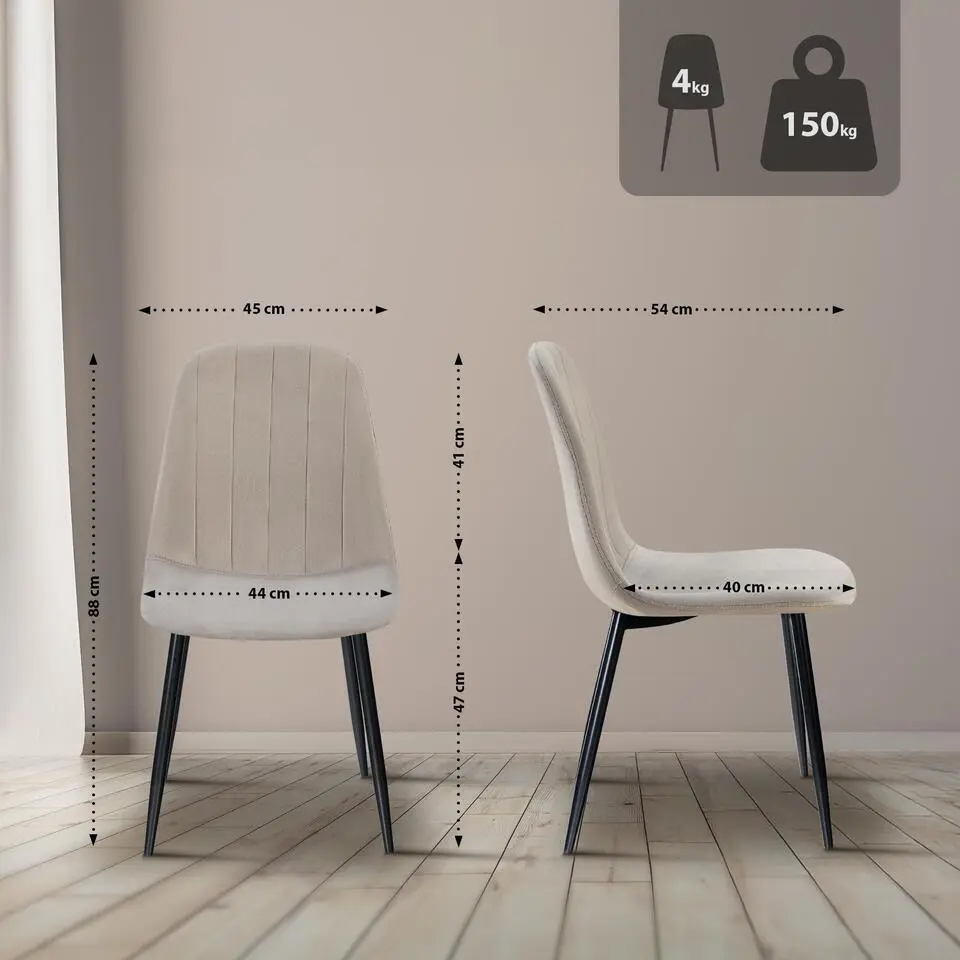 CLP Eetkamerstoel Baxter zwart Frame - Metaal - grijs
