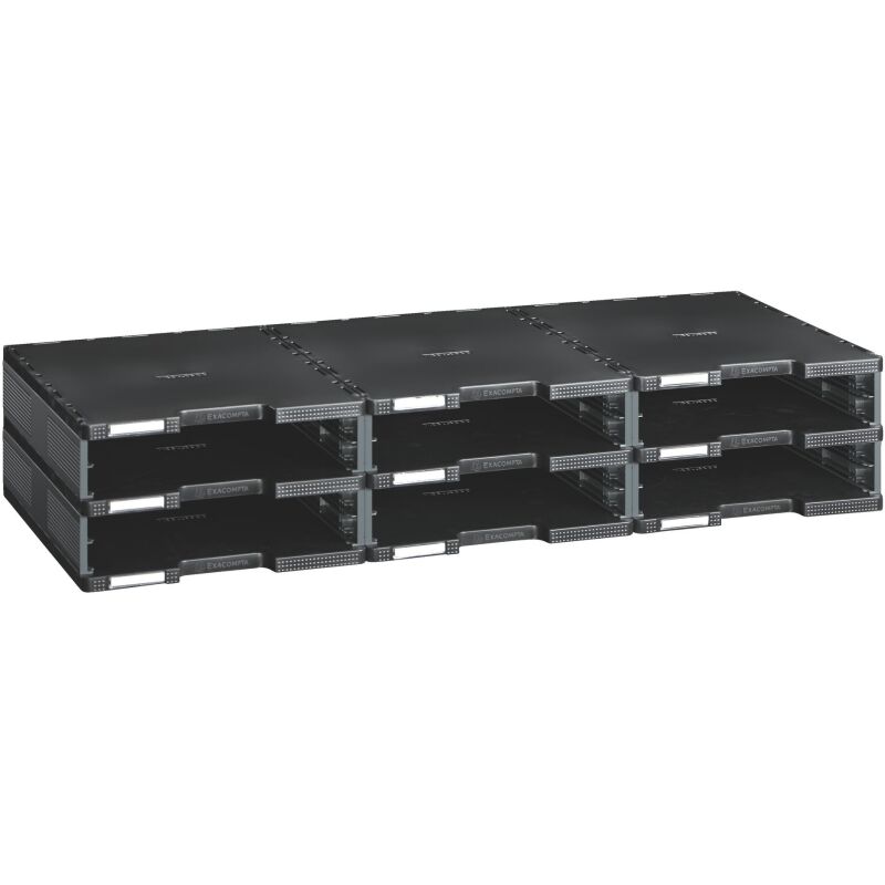 Trieur 6 cases standards Modulodoc Exacompta gris