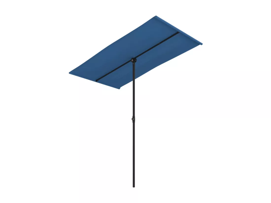 Parasol d'extérieur avec mât en aluminium 180x110 cm Bleu azuré