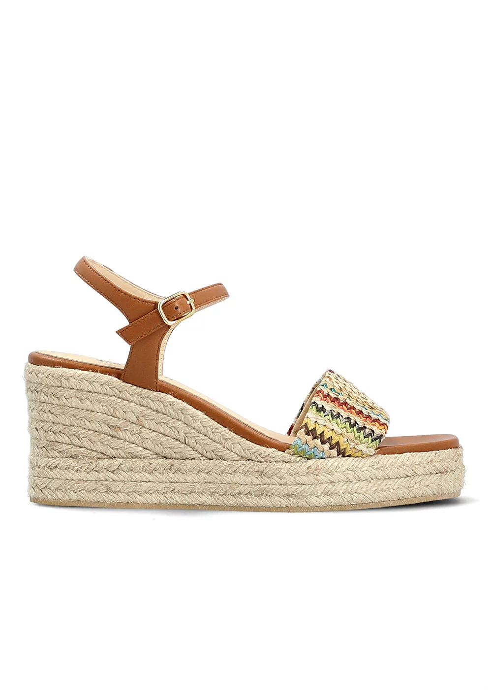 COMPENSE WASHINGTON CUIR CAMEL ET RAPHIA