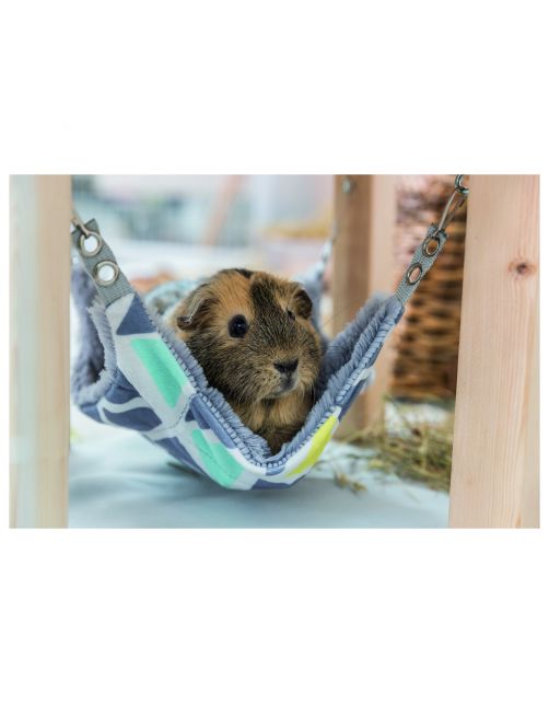 Trixie Schuilplaats Met Hangmat Sunny - Kooi Accessoire - 28x24x28 cm Houtkleur Grijs