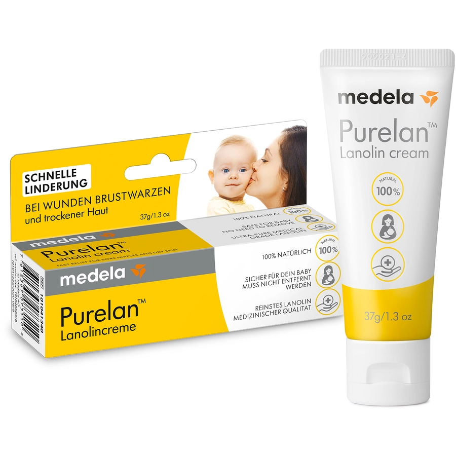 Medela Stillset Elektrische Doppel-Milchpumpe Swing Maxi, Einweg-Stilleinlagen 60 Stück, Brustwarzensalbe Purelan 37g