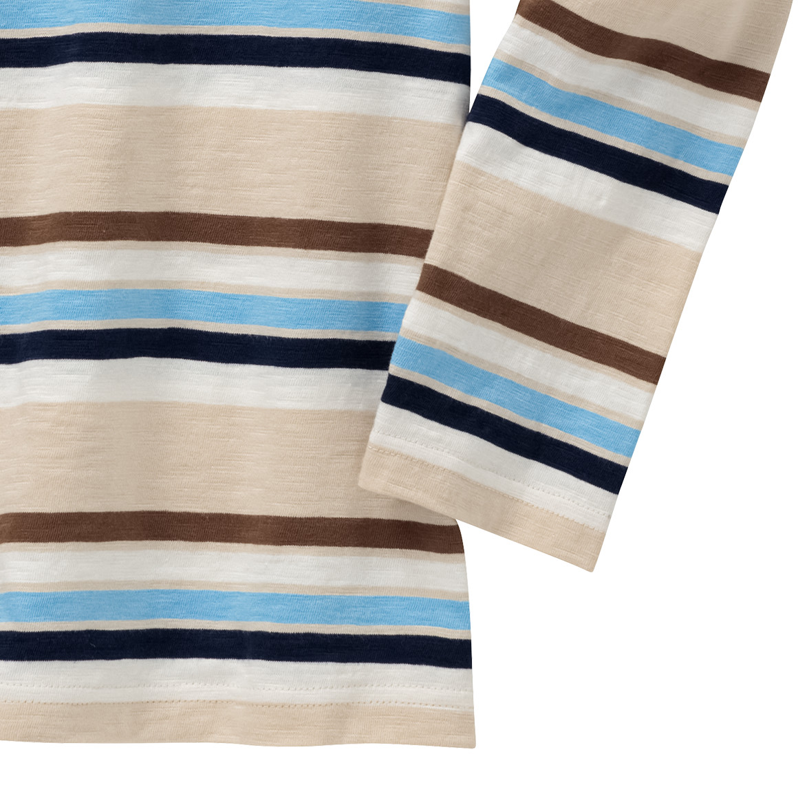 Topolino Jungen Langarmshirt mit Blockstreifen beige / hellblau / dunkelblau