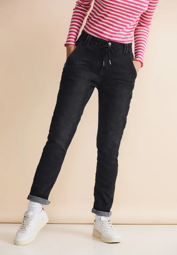 Loose Fit Thermo Jeans - dark grey washed