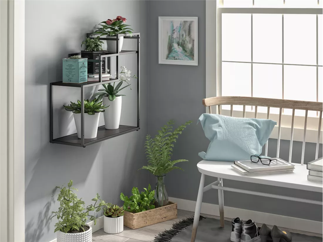 Weston | Support de plantes en aspect bois en couleur espresso