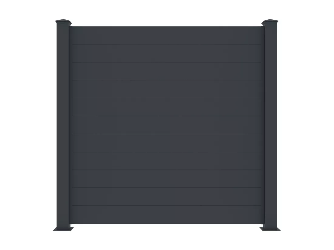 Clôture à poser H182 x L188.6 cm en aluminium anthracite - NAZARIO