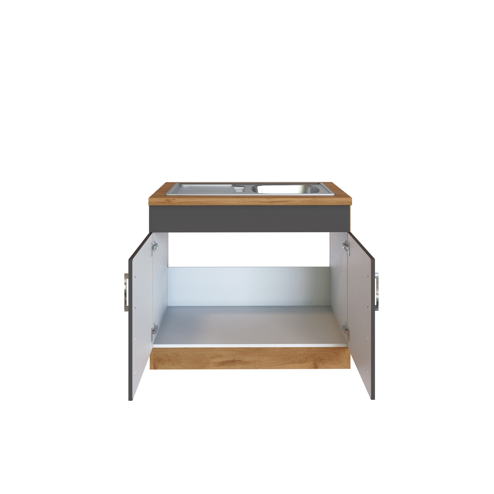 Spülenunterschrank SORRENTO - anthrazit - Wotan Eiche - 100 cm breit