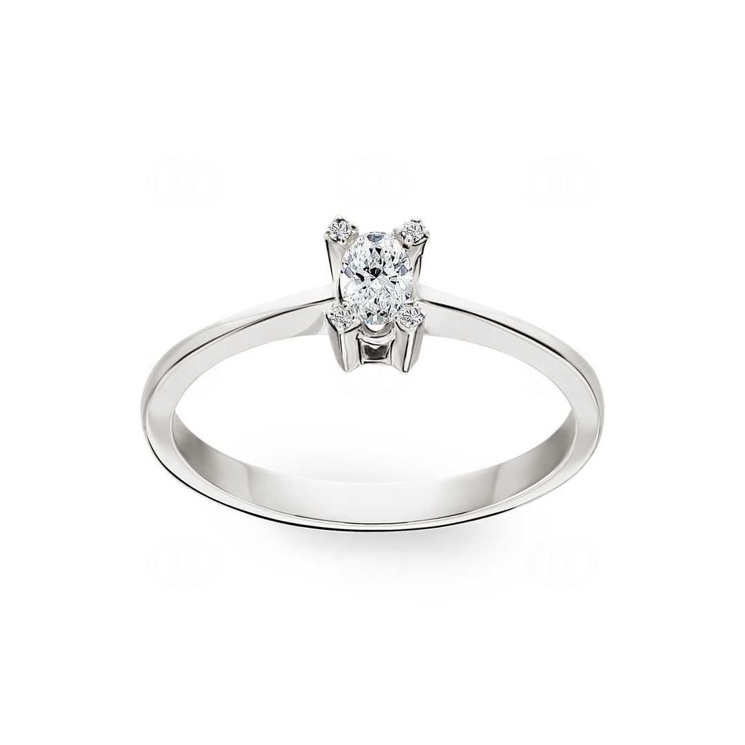 0.16 Karat Diamanten Verlobungsring 750/18 K Weissgold