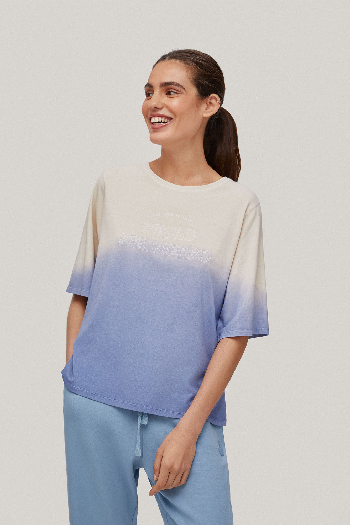 Camiseta com estampa tie-dye - Azul