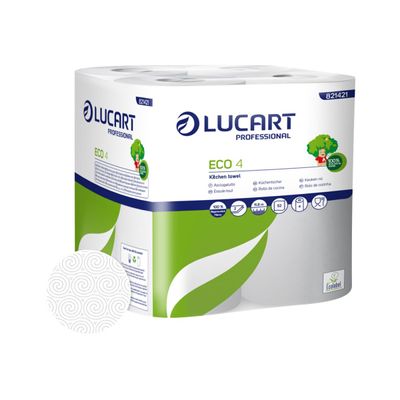 Lucart Professional Eco - Rouleau d'essuie-tout écolabel - pack de 4