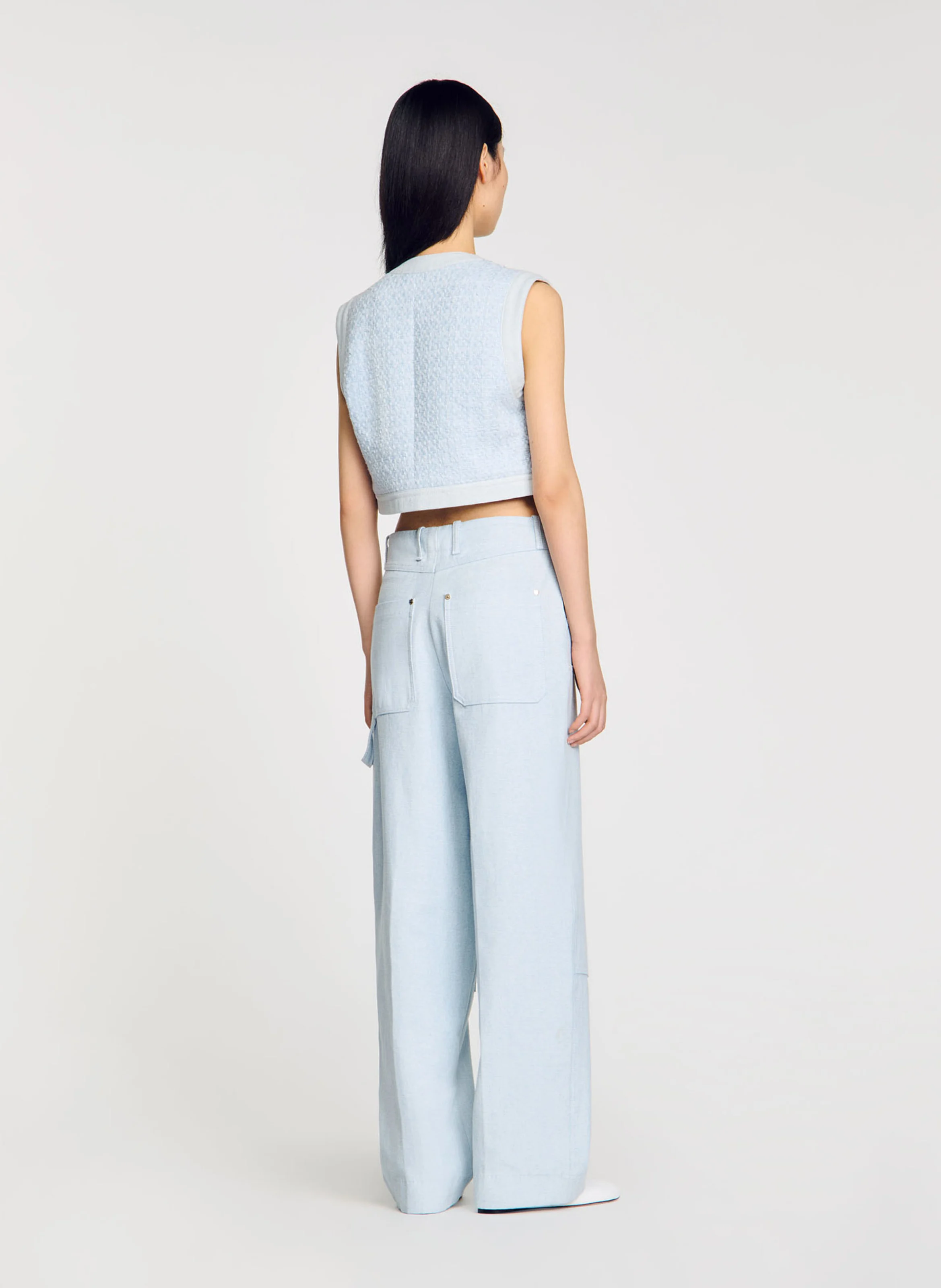 Top court col rond| Bleu