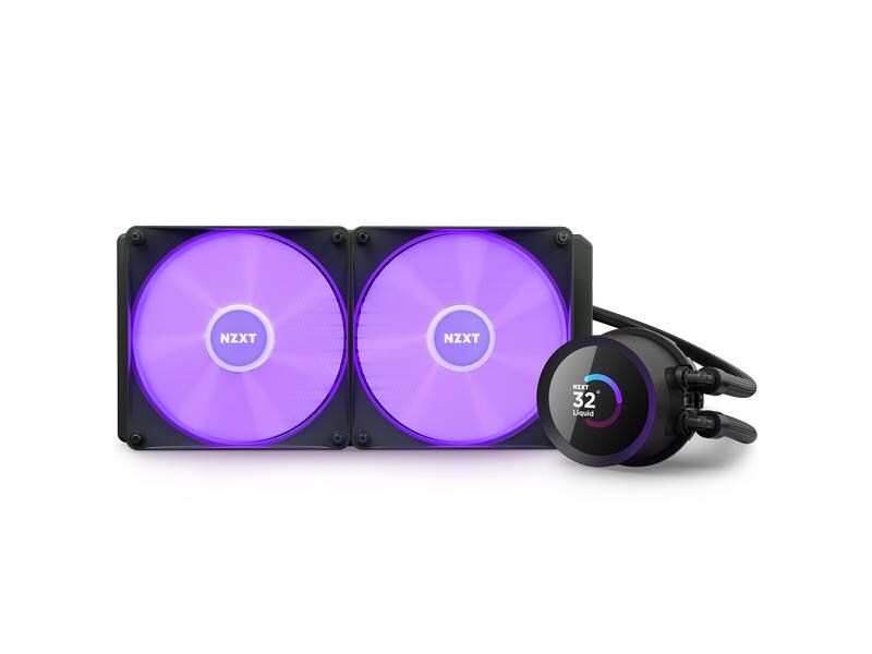 NZXT Wasserkühlung Kraken 280 RGB Schwarz Wasserkühler für Intel und AMD Prozessorsockel mit LCD-Anzeige und RGB-Lüftern