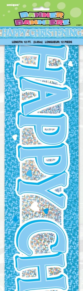 Blauwe Banner Happy Christening 3,65m