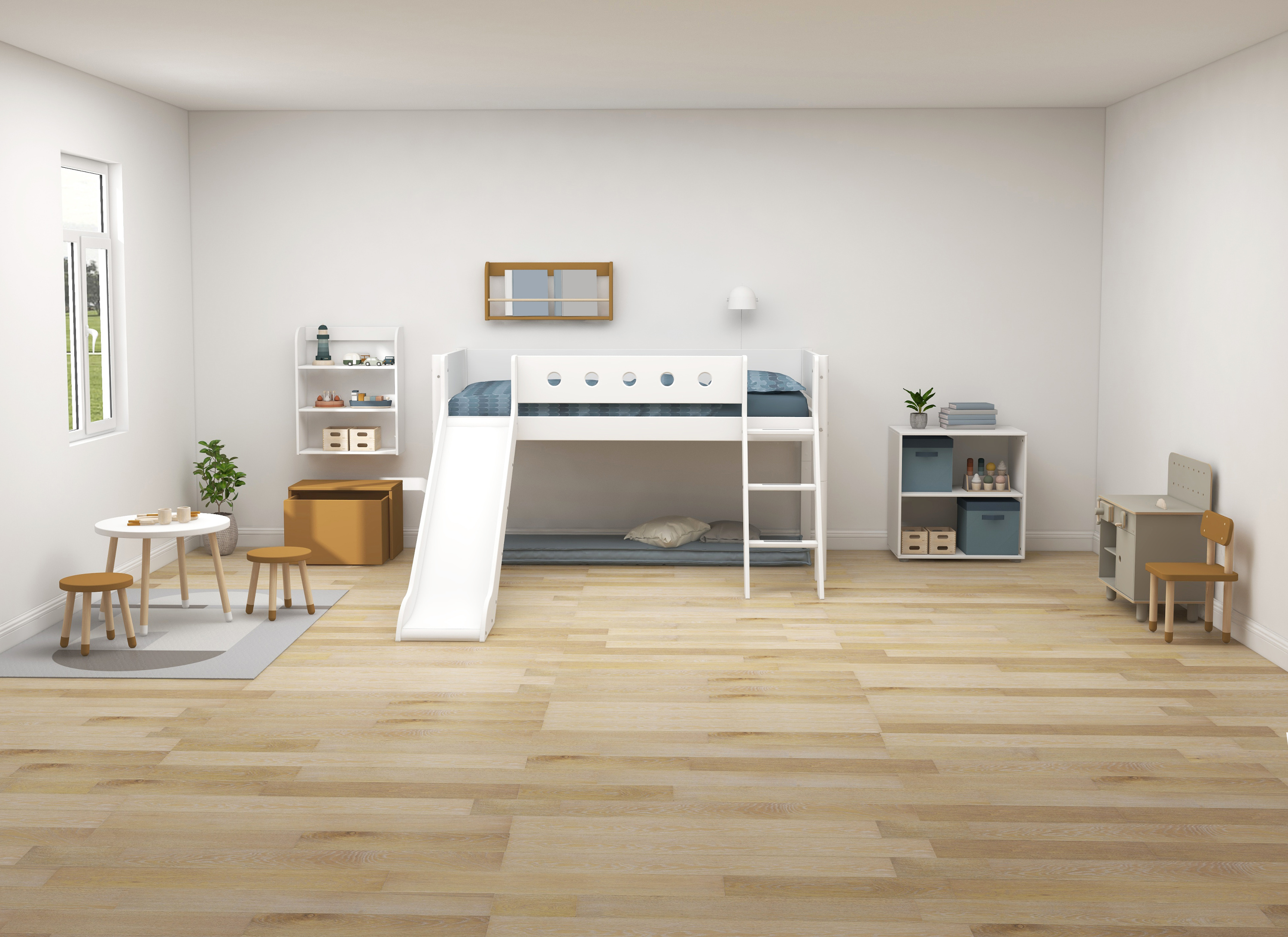 Halbhohes Bett FLEXA WHITE