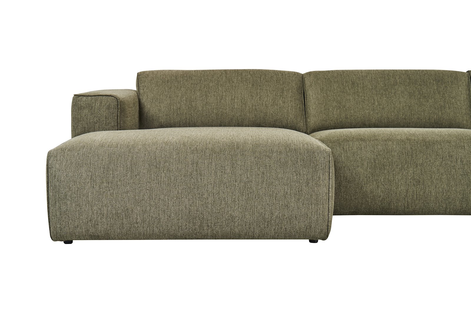 Enjoy U-sofa oppsett Sjeselong venstre liten , 2-seter, hjørne, åpen ende høyre liten i tekstil Brego 77 Green med sorte ben