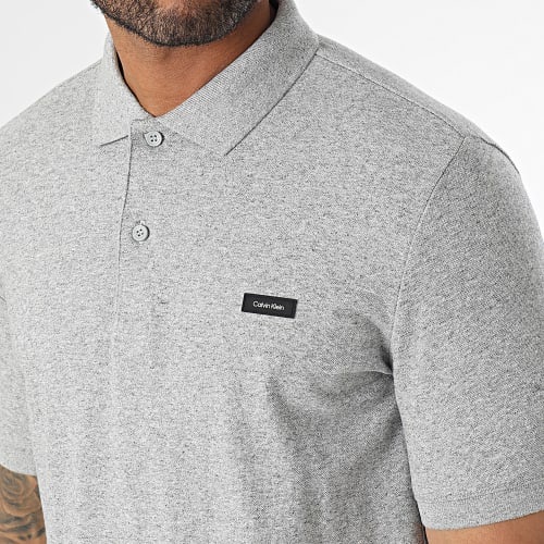 Polo Manches Courtes Stretch Pique Slim 1196 Gris Chiné