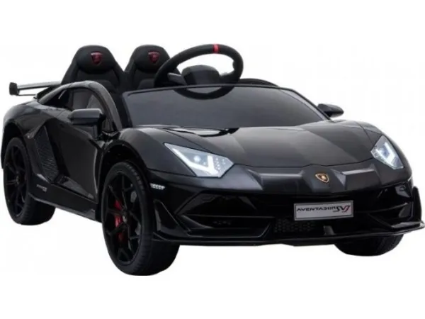 Lean Cars Lamborghini Aventador sort To-personers elbil til børn