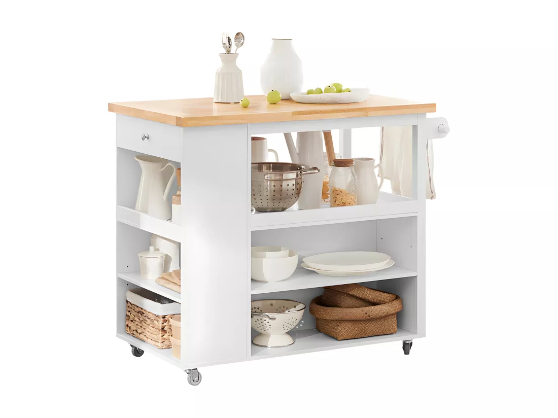 Desserte sur roulettes Cuisine Buffet avec Grand Espace de Rangement, FKW97-WN