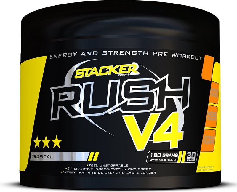 Stacker 2 - Rush V4 - Eiwitshake - Tropical - 30 Servings