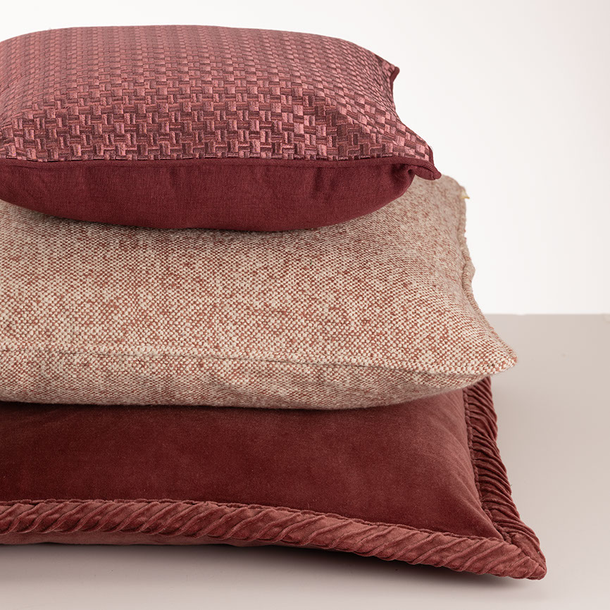 Sierkussen Richstitch linnen aubergine 40x40 cm