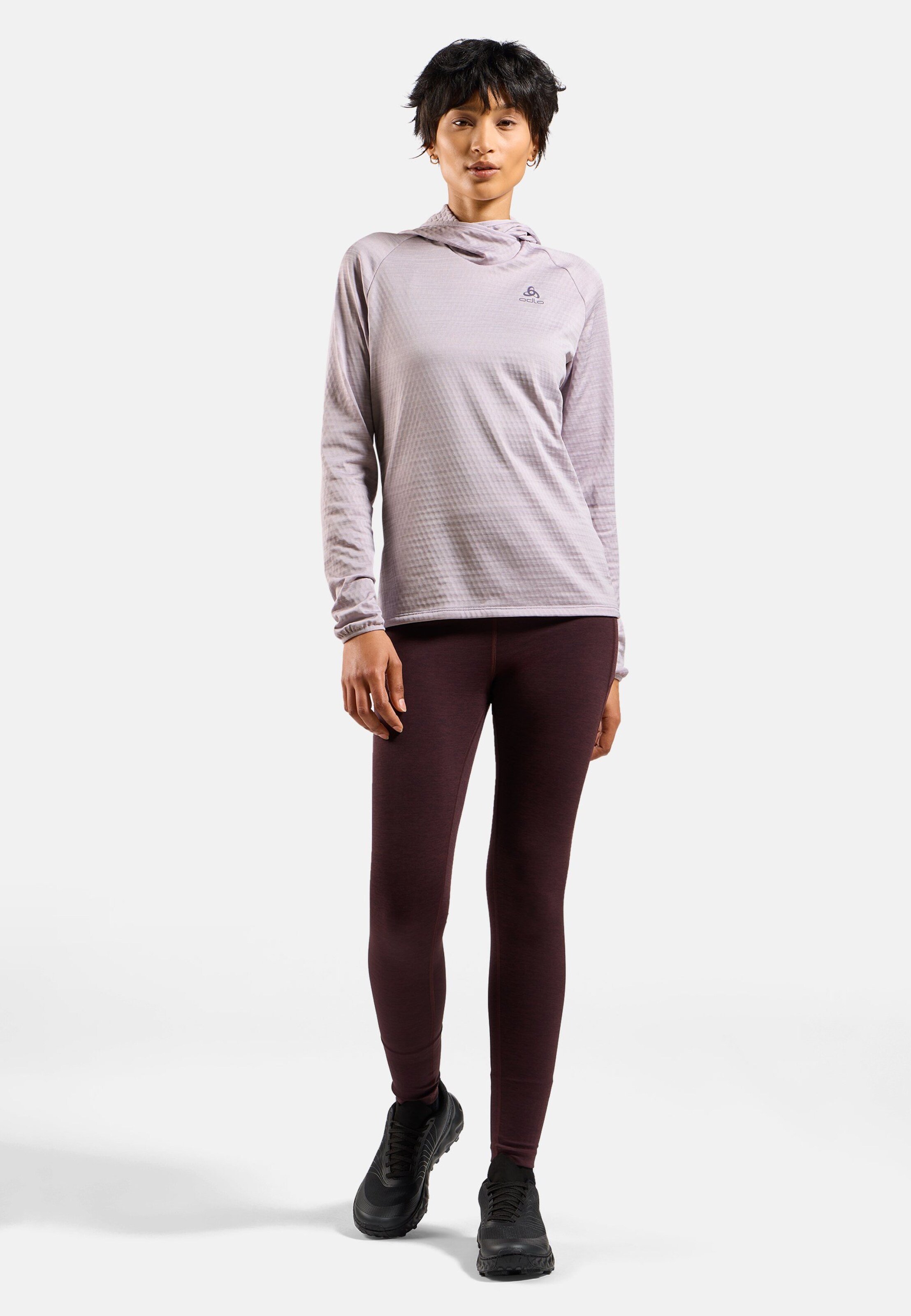 Damen Run Easy Mid Layer Hoody in misty lilac melange