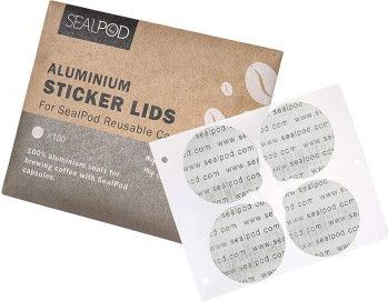 Aluminium stickerdeksels voor herbruikbare capsules Sealpod Nespresso, 100 st.
