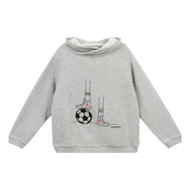 Arsène et Les Pipelettes Sweat Col Montant Funston Coton Bio | Gris chiné