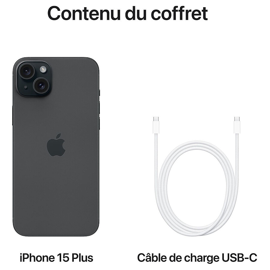 Apple iPhone 15 Plus Noir - 256 Go