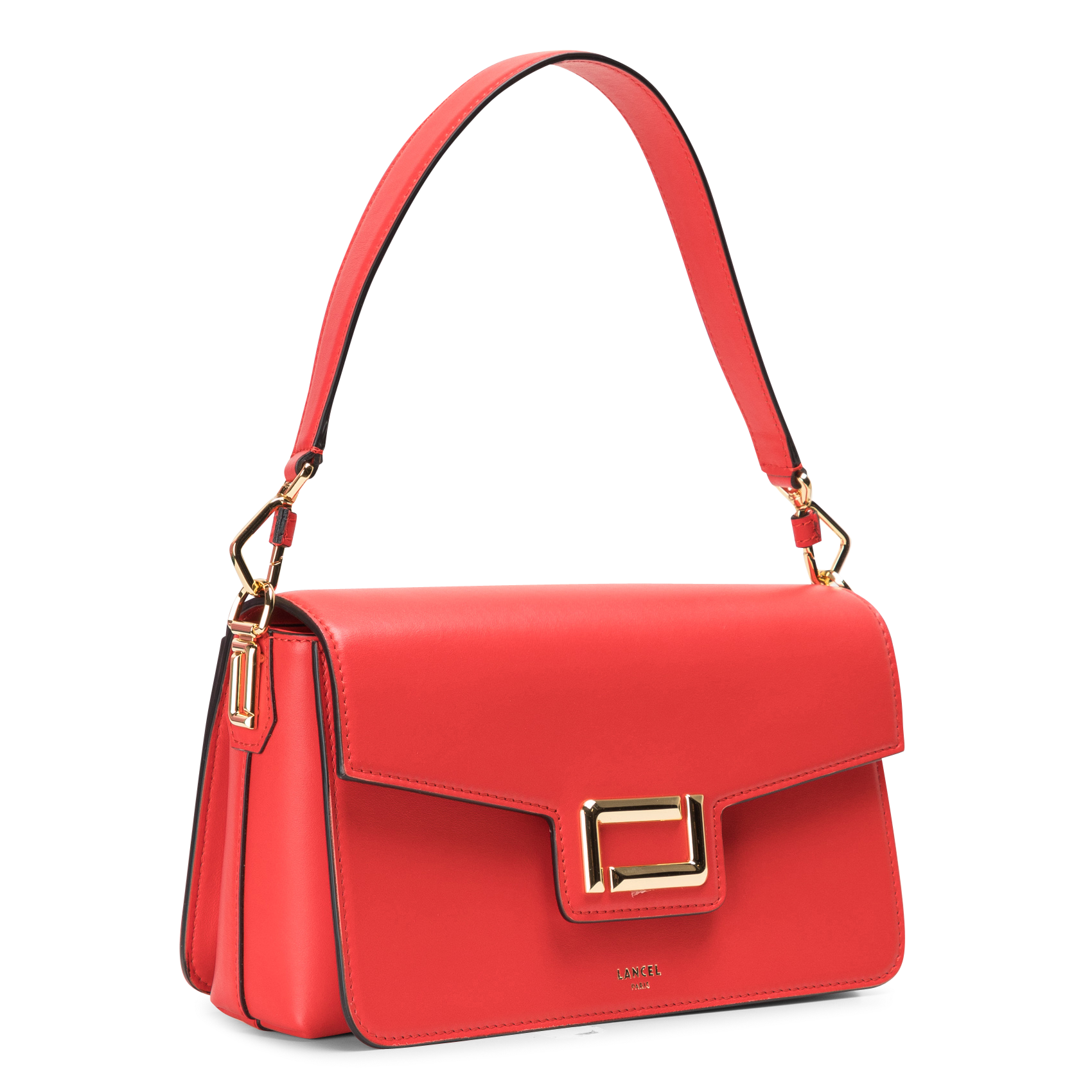 ANGELE M - Sac bandoulière à rabat en cuir| Rouge