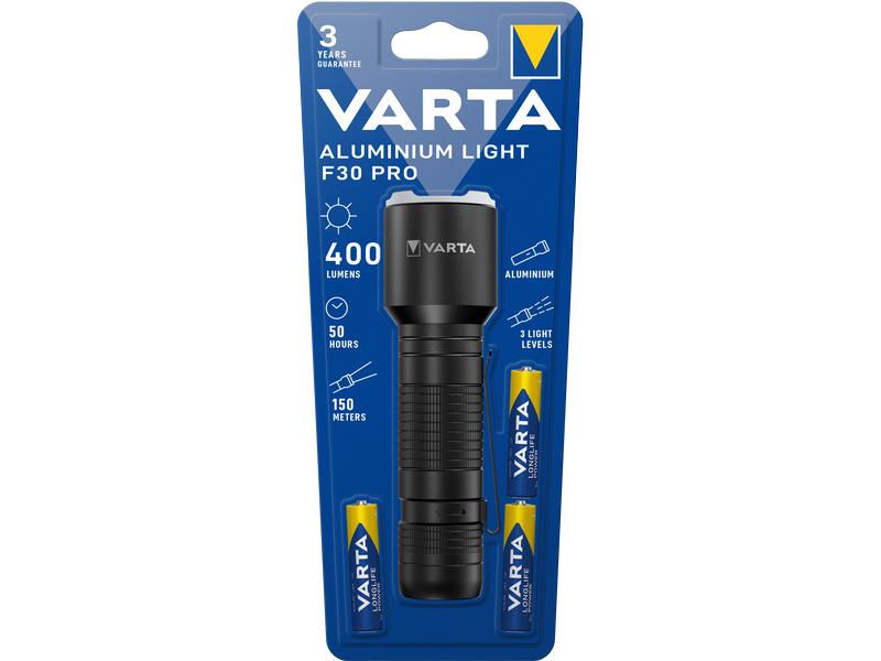 Varta Taschenlampe Aluminium Light F30 Pro Robuste LED-Taschenlampe für den täglichen Gebrauch