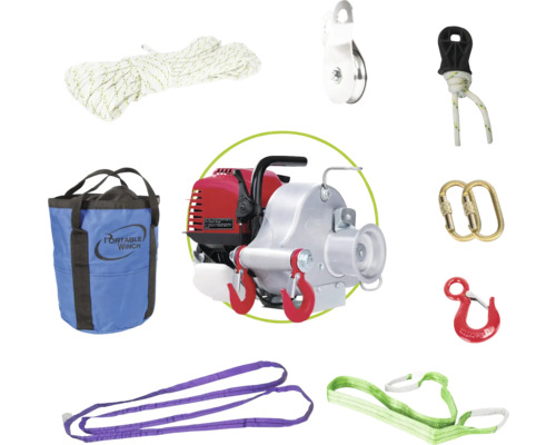 Lier, kabellier, draagbare lier met accessoireset PCW3000-A