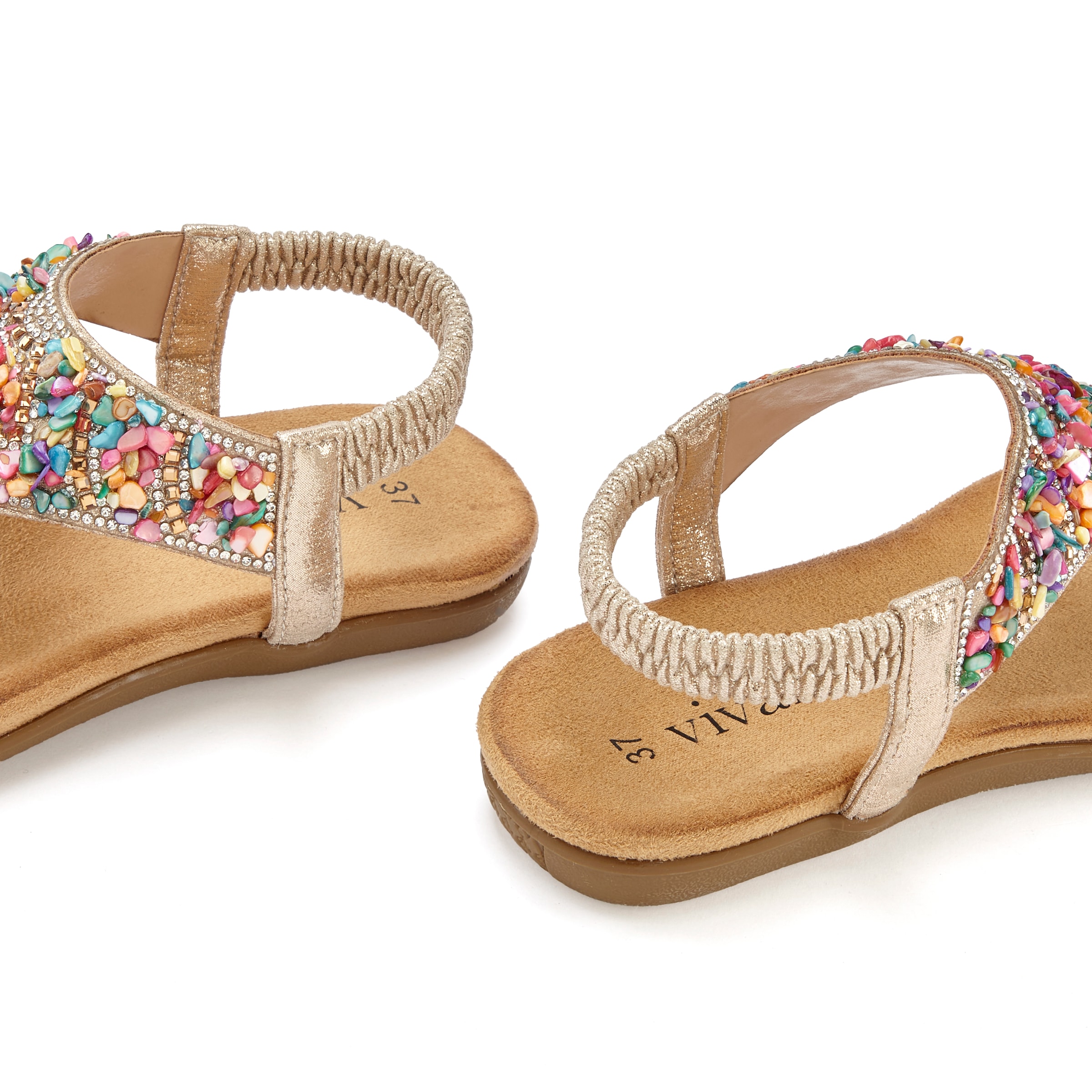 Vivance Sandale »Sommerschuh«  Zehentrenner Sandale mit Schmucksteinen VEGAN