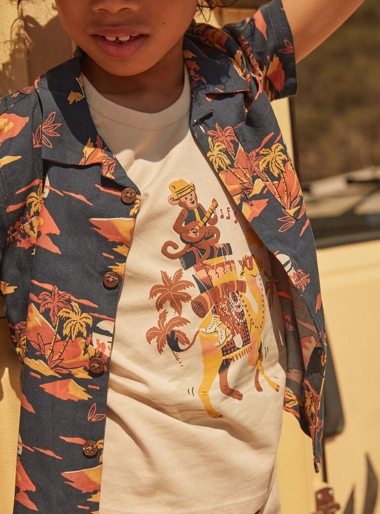 Chemise bitume à manches courtes