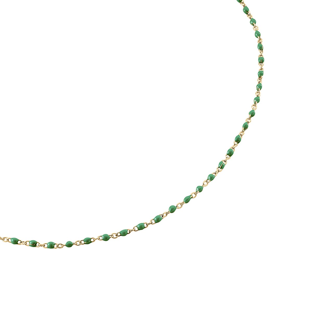Collier Agatha Smarty laiton doré perles émail vert