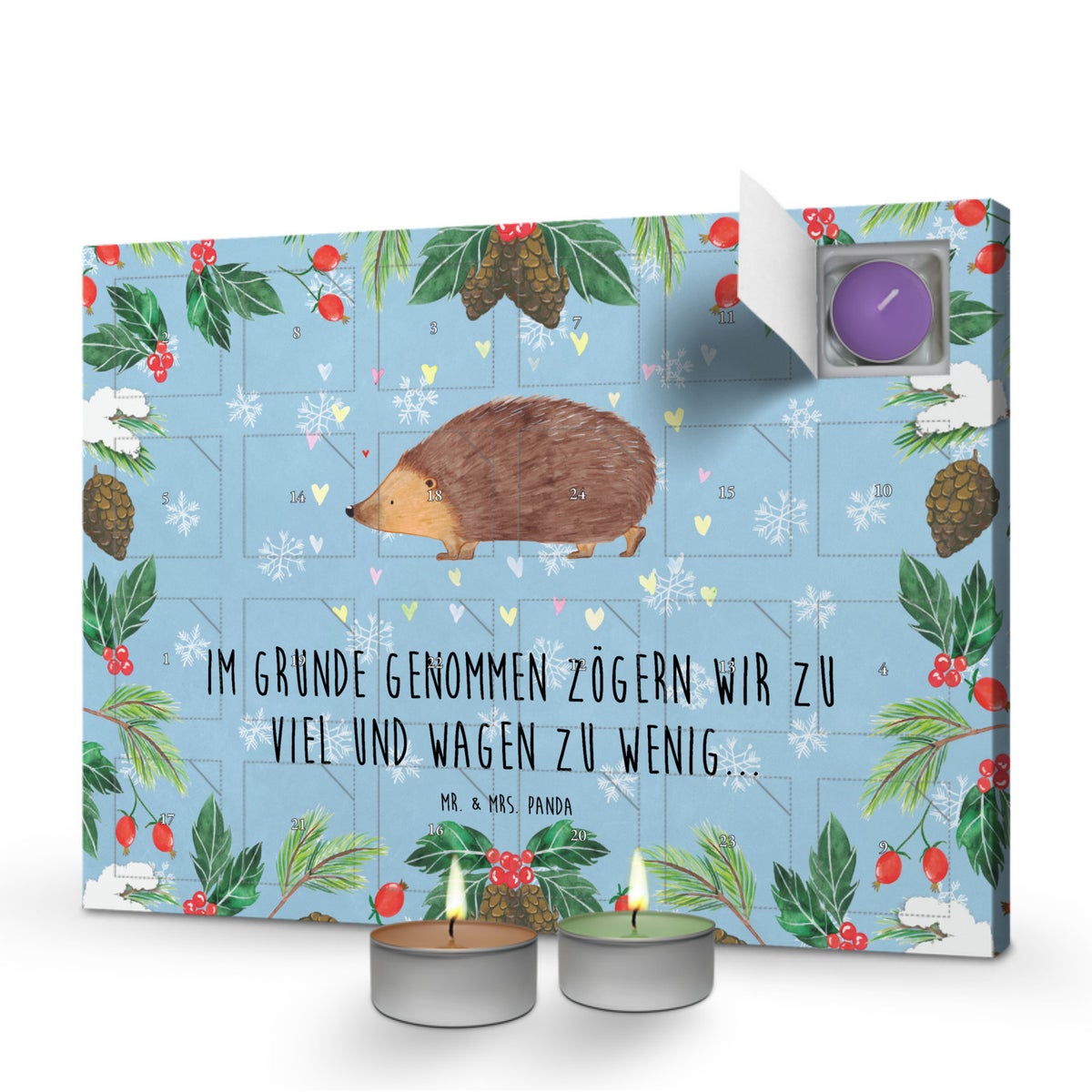 Mr. & Mrs. Panda Geurkaars Adventskalender Egelharten - Pastelblauw