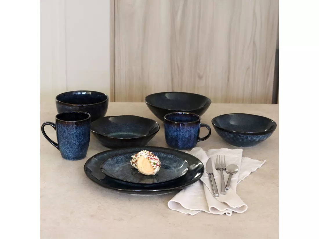 Ogo Living - Lot 6 Bols Costa 840ml En Gres Bleu