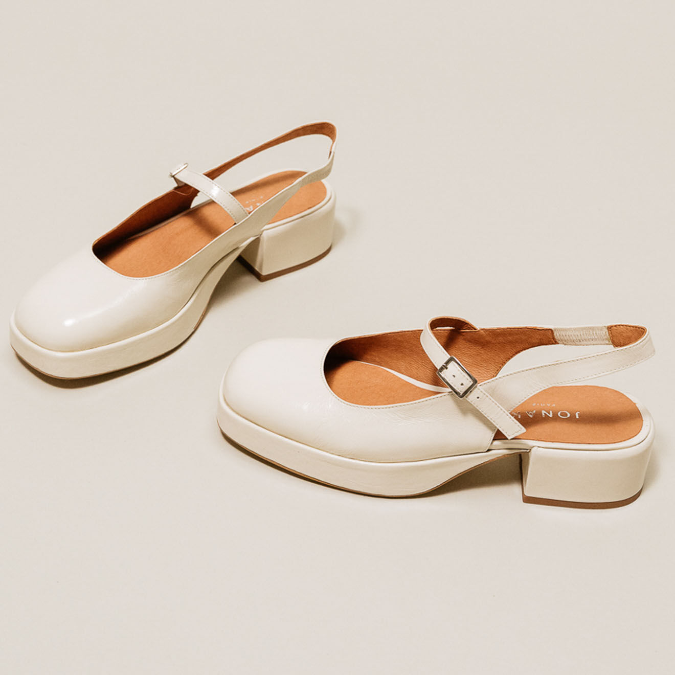 Jonak Babies en Cuir Verane écrues - Talon 4 cm