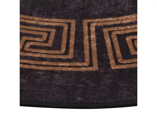 Tapis lavable antidérapant f120 cm noir et doré