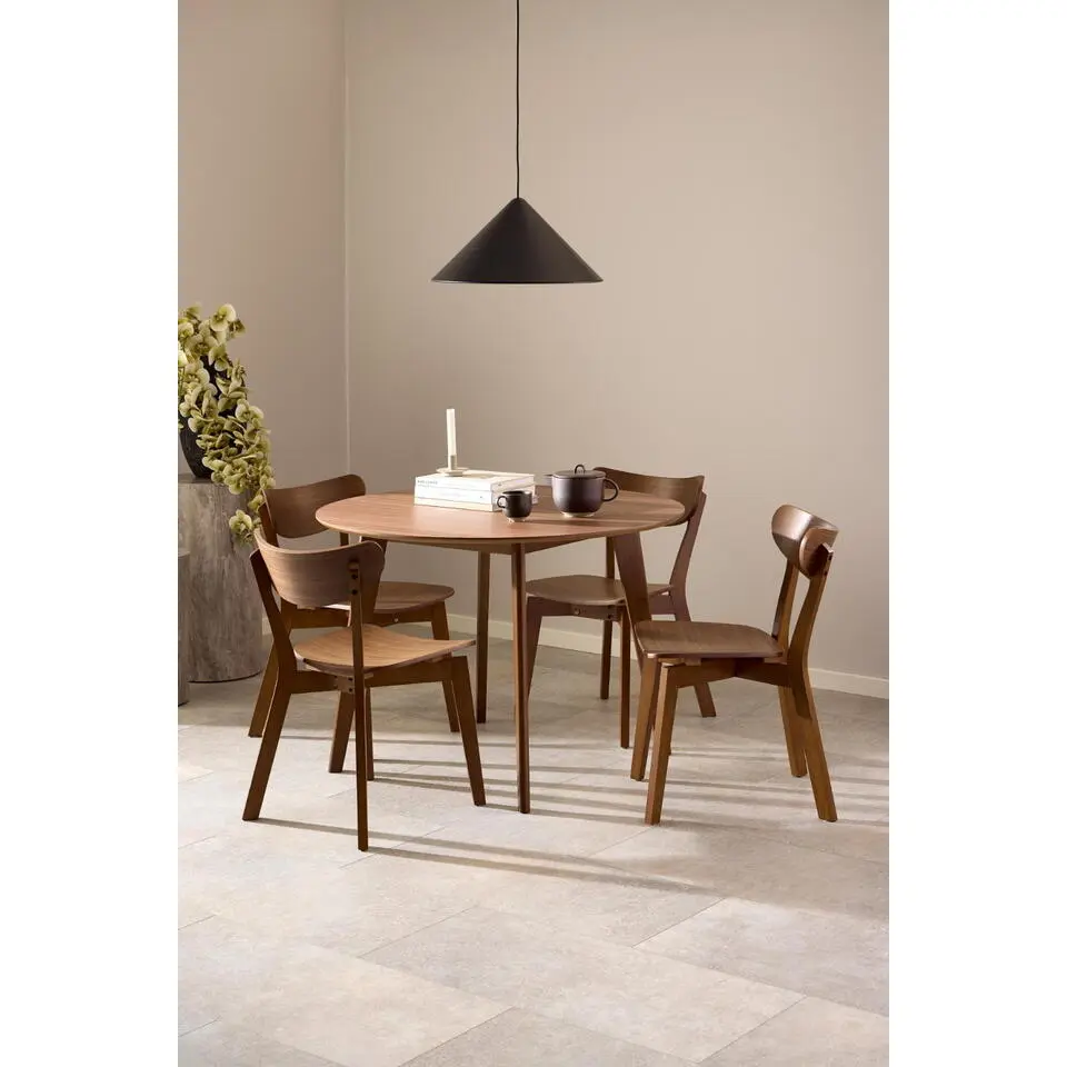 Eettafel Walnoot Rond - 105x105x76cm - Levi