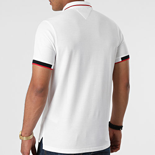 Polo Manches Courtes RWB Placket Detail 9075 Blanc