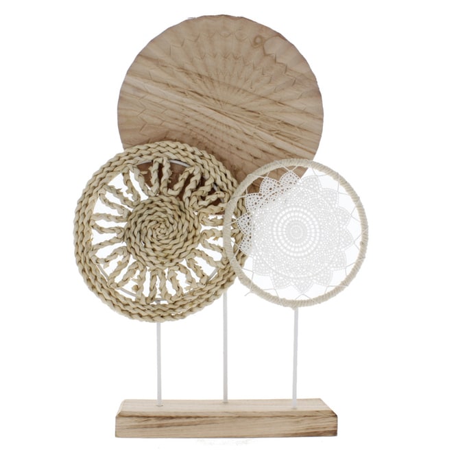Standdeko - Holzscheiben - ca. 31 x 2 x 65 cm
