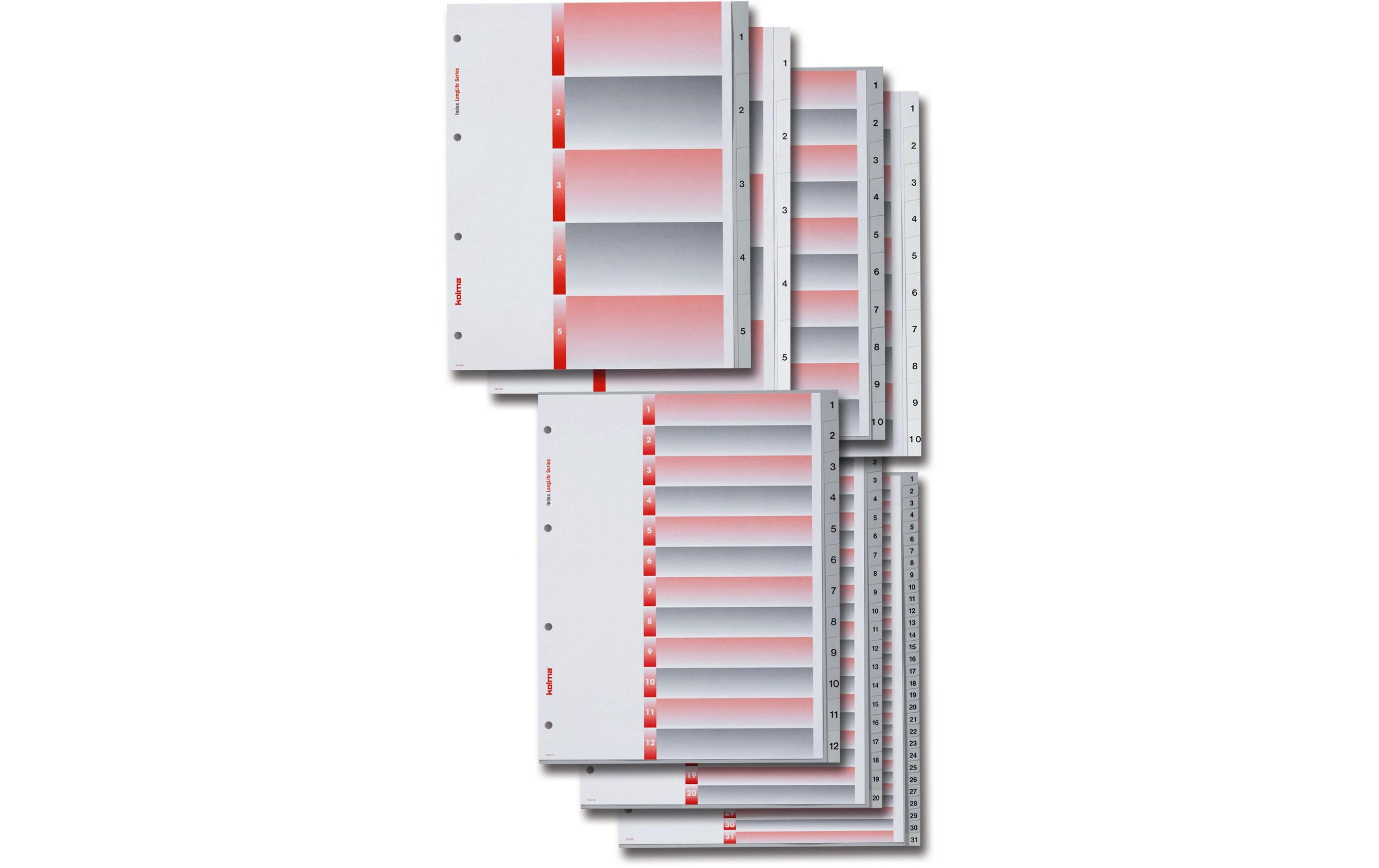 Register A4 XL LongLife 1-10Register für Ordner
