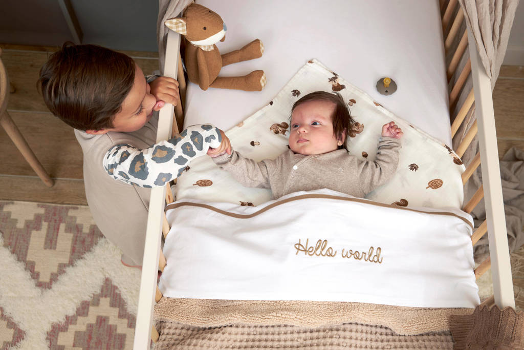 baby ledikantlaken Hello World taupe
