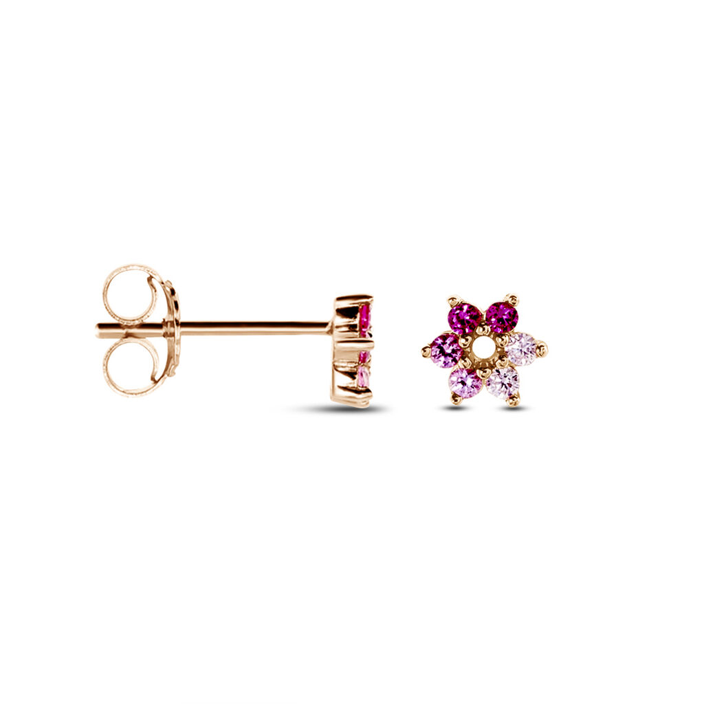 Boucles D'oreilles Puces Pavel Argent Rose Oxyde De Zirconium