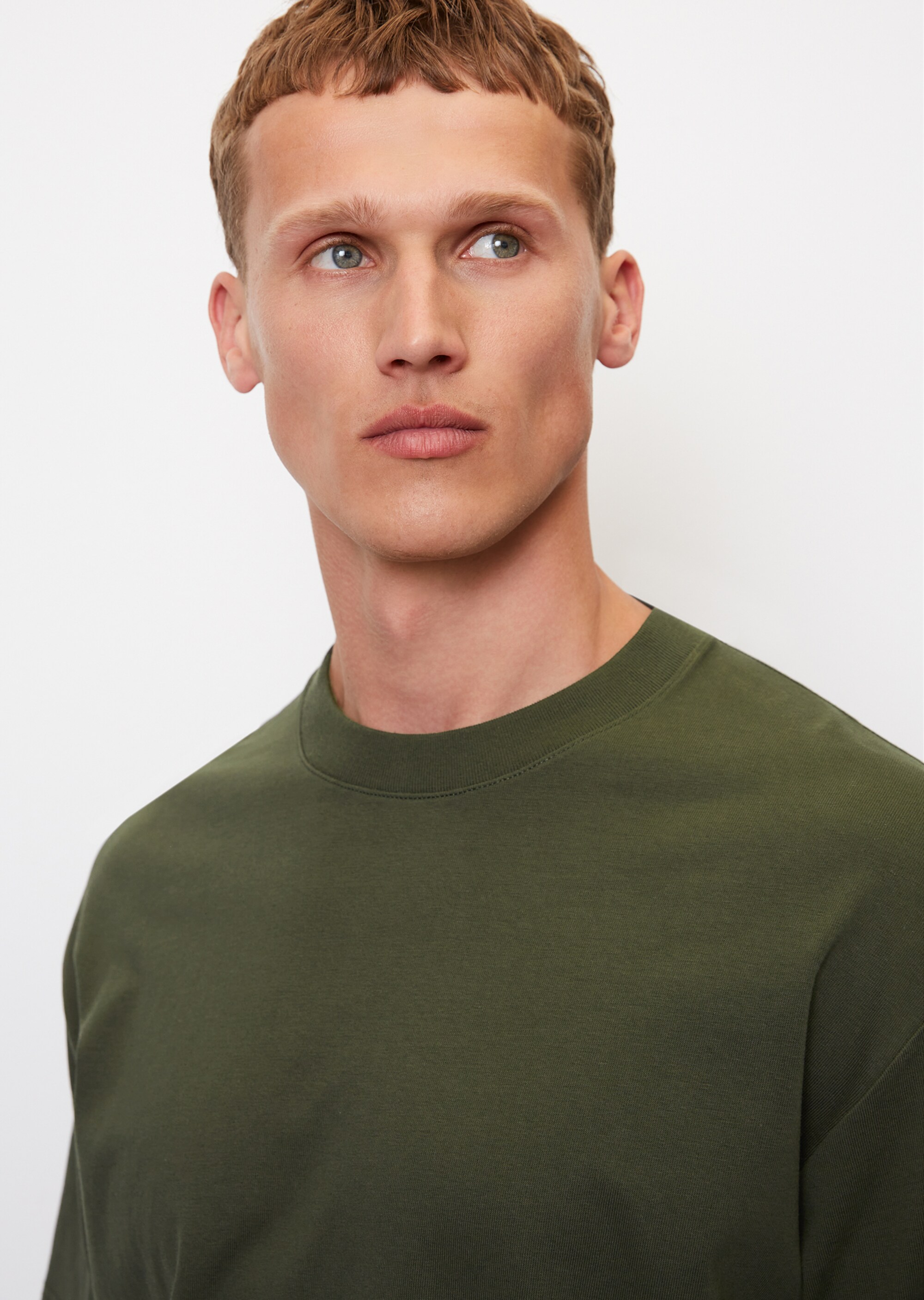 Rundhals-T-Shirt relaxed aus schwerem Heavy-Jersey