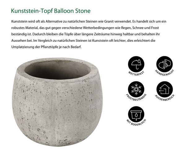 Dehner Kunststein-Topf Balloon Stone niedrig,