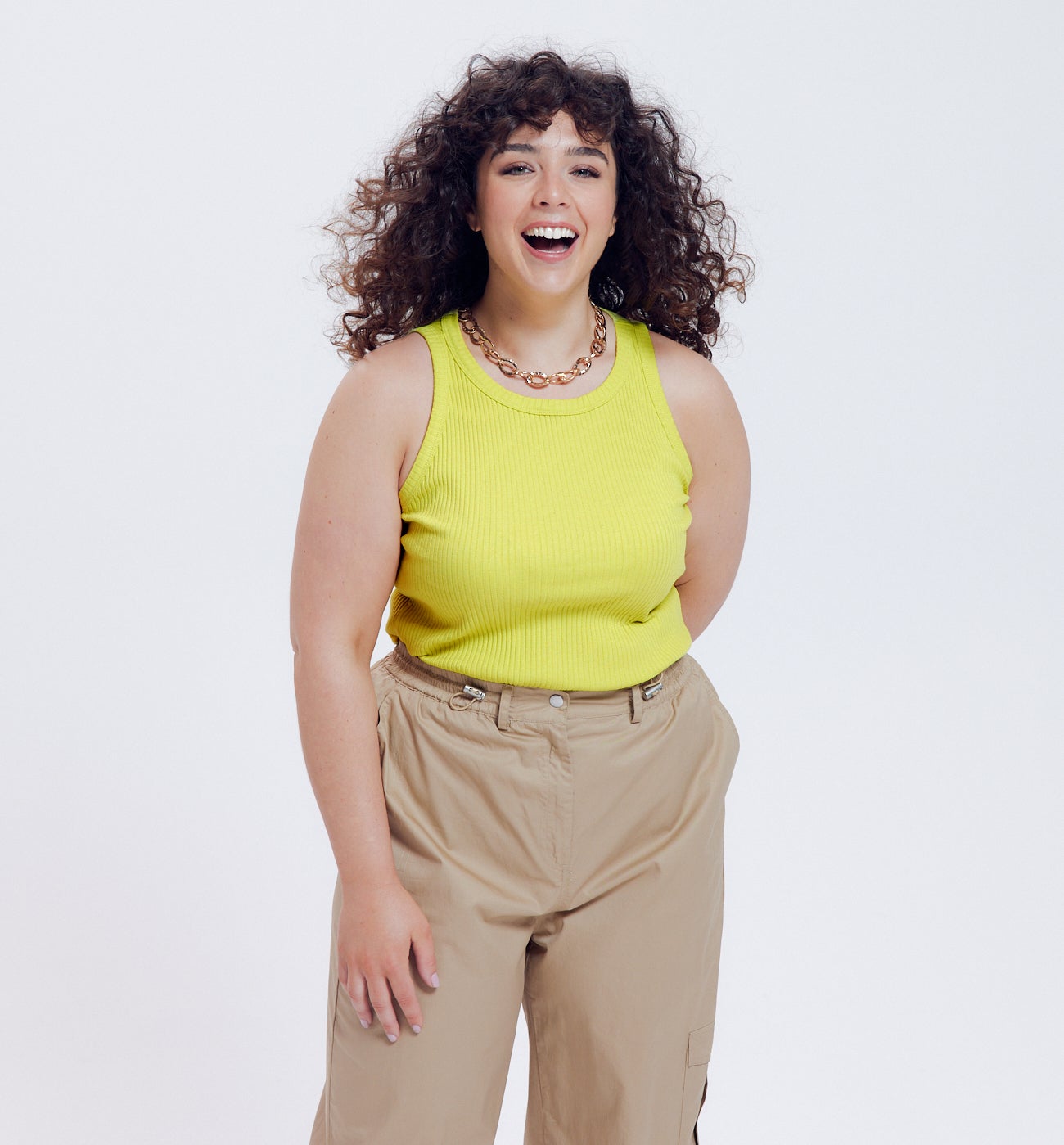 Débardeur ctelé Femme - Vert anis