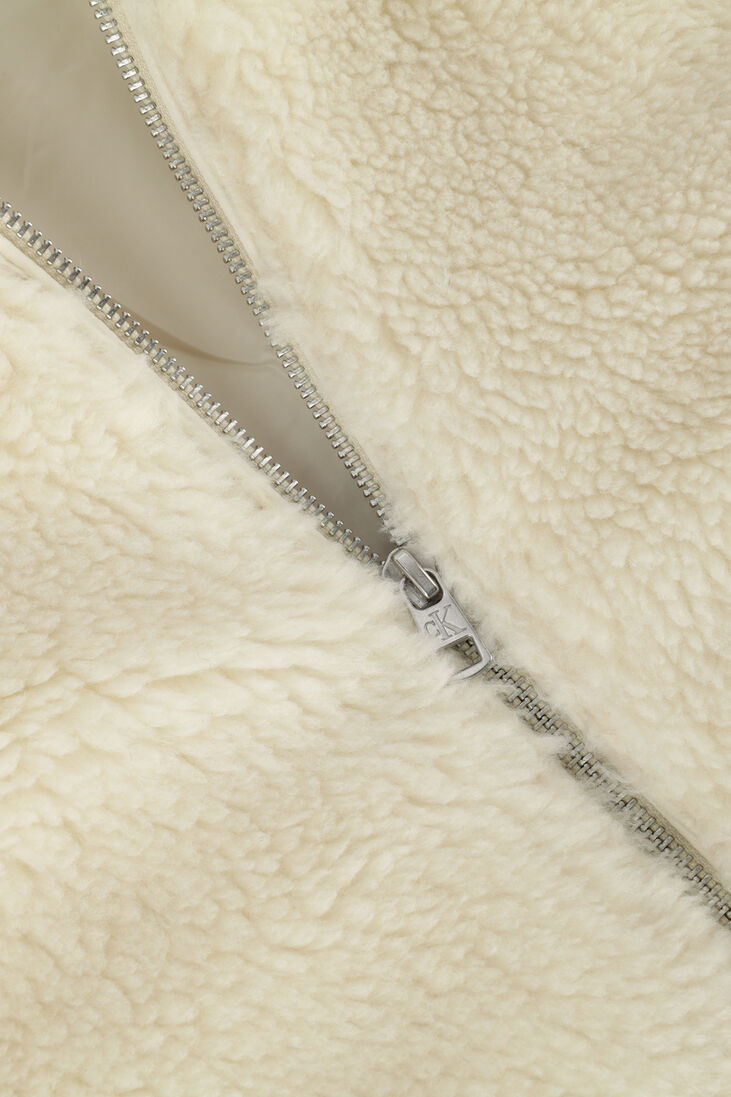 CALVIN KLEIN ecru calvin klein teddy jas back ck sherpa short jacket